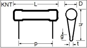 KNT Wire Wound Resistor drawing