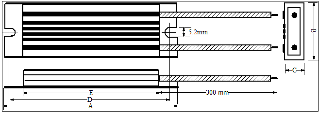Desenho do fio condutor do resistor de frenagem ASZ